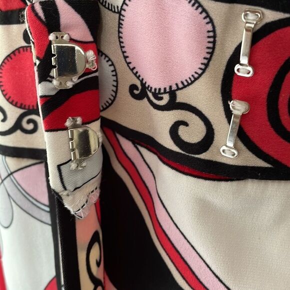 Ali Ro Wrap Dress Multicolored Abstract Pucci-like print red pink game day 0 - Picture 8 of 8